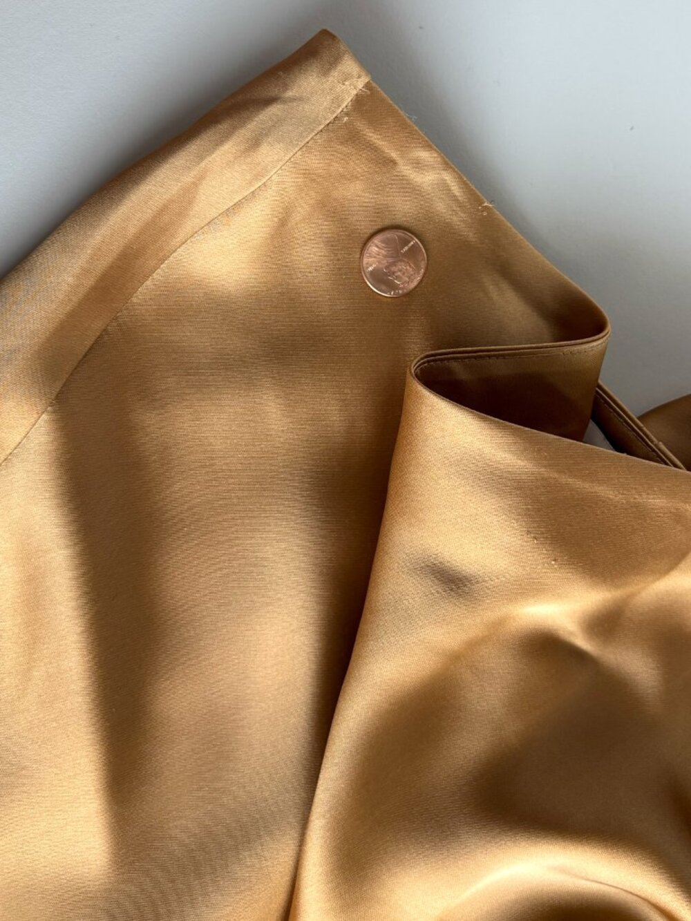 Club Monaco Bias Cut Satin Slip Skirt in Honey, Long Draped Mini Skirt, sz 4 - Picture 12 of 15